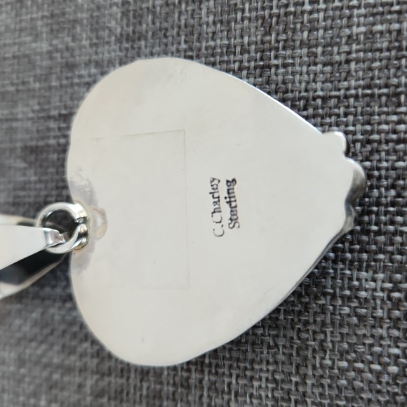 Stunning NWOT Native American Navajo Orange Spiny Oyster Heart Pendant 🧡🎁🍊 - Picture 6 of 10